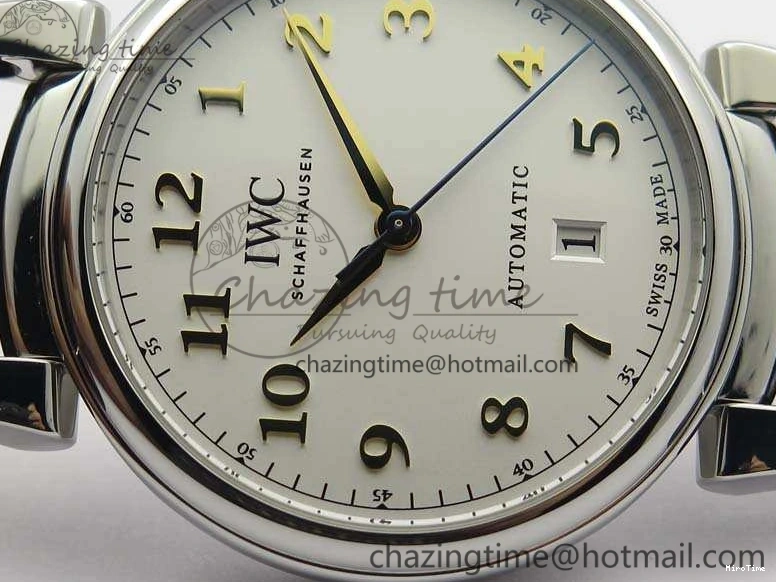 MIROTIME 0415 WaterResistant Da Vinci IW356601 SS MKF 1:1 Best Edition White Dial On Black Leather Strap A 7232